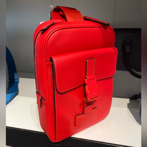 NWT Coach CP023 Track Pack Bright Poppy Red - Picture 4 of 7